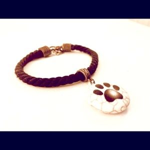 Paw Print Twisted Textile Bracelet